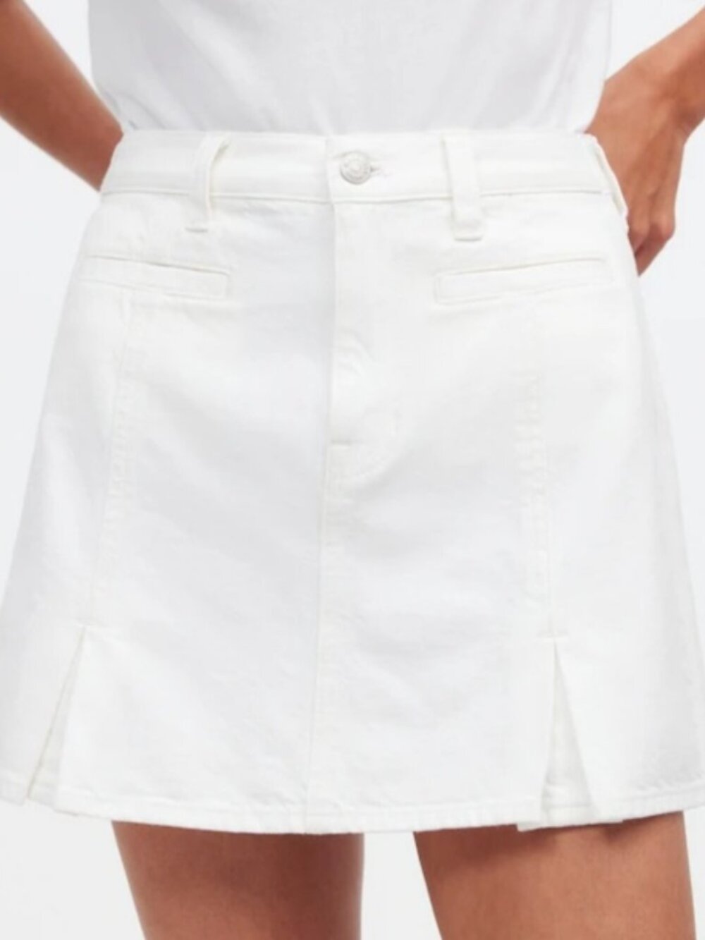Madewell White Cotton Pleated Mini Skirt – Size 31